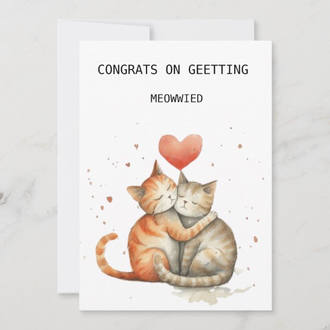 Niedliche Katzen Hochzeitskarte Feiertagskarte (Vorderseite)