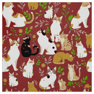 Niedliche Katzen im Hintergrund Stoff