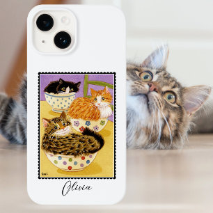Niedliche Katzen im Individuelle Name Bowls Case-Mate iPhone 14 Hülle