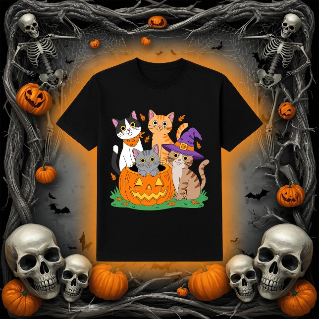 Niedliche Katzen in einem Kürbis | Halloween Cat M T-Shirt (Von Creator hochgeladen)