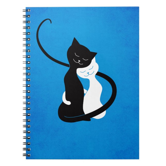 Niedliche Katzen in Liebe Notizblock (Vorderseite)