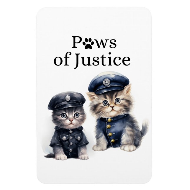 Niedliche Katzen in Polizeigewerkschaften - Paws o Magnet (Vertikal)
