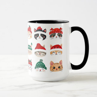 Niedliche Katzen in Weihnachtshaaren Tasse