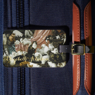 Niedliche Katzen Kätzchen Vintage Art Travel Gepäc Gepäckanhänger