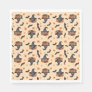 Niedliche Katzen - Kürbis Serviette