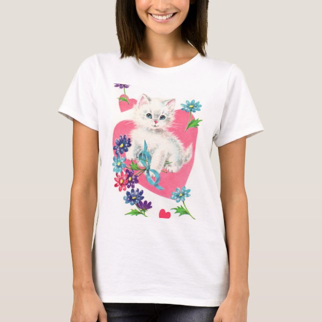 Niedliche Katzen Liebende Frauen T - Shirt (Vorderseite)