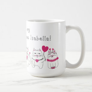 Niedliche Katzen Liebhaber des Valentinstag Kaffeetasse