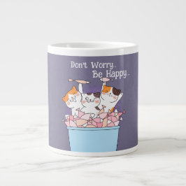 Niedliche Katzen, mach dir keine Sorgen um eine gl Jumbo-Tasse