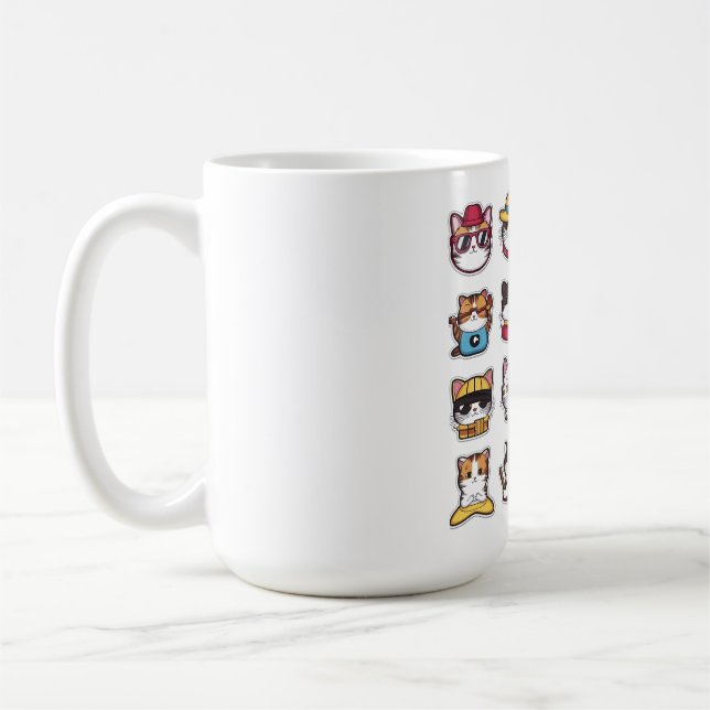 Niedliche Katzen mit Brille Kaffeetasse (Links)