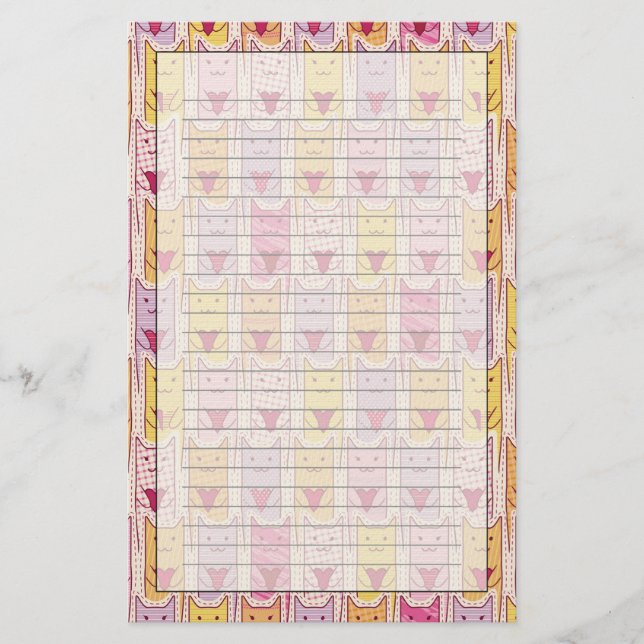 Niedliche Katzen mit liebevollem Herzen Briefpapier (Vorderseite)