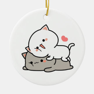 niedliche Katzen mochi Keramik Ornament