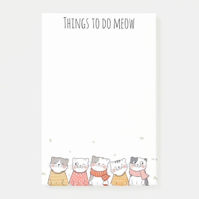 Niedliche Katzen nach der Anwendung Hinweise Post-it Klebezettel (Vorderseite)