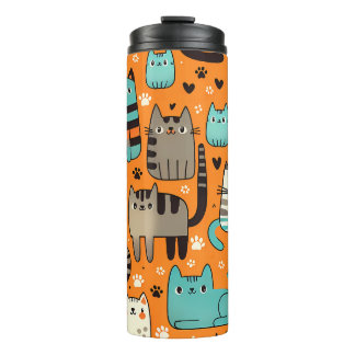 Niedliche Katzen Orange Thermaltumbler Thermosbecher