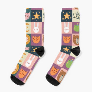 Niedliche Katzen-Patchwork Socken