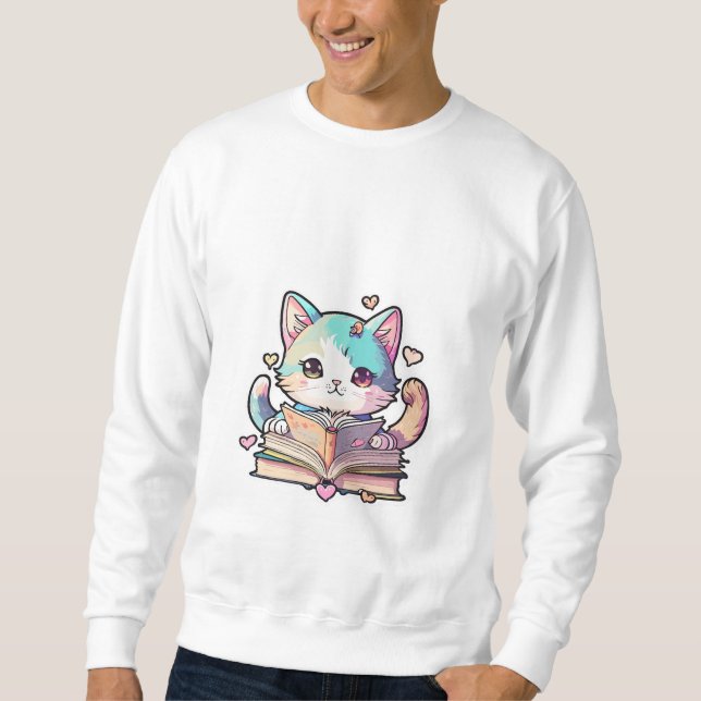 niedliche Katzen phantastisches Lesebuch Sweatshirt (Vorderseite)