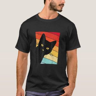 Niedliche Katzen Retro Style Black Kitty Cats T-Shirt