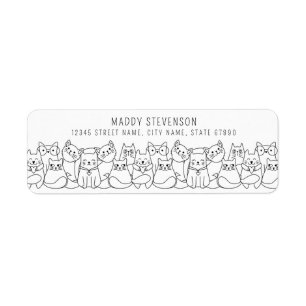 Niedliche Katzen Rücksendeadressen-Aufkleber