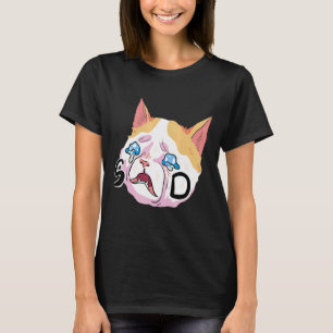 Niedliche Katzen Sad Womens Meowy Cat Katzen T-Shirt