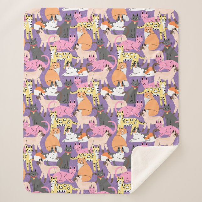 Niedliche Katzen Sherpa Blanket Sherpadecke (Vorderseite)
