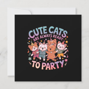 Niedliche Katzen sind immer bereit zum Party und z Einladung