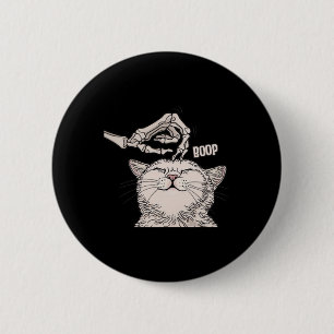 Niedliche Katzen Skeleton Hand Boop Halloween Haus Button