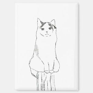 Niedliche Katzen Sketch Moderne Magnet