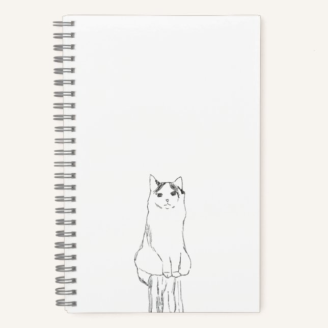 Niedliche Katzen Sketch Moderne Notizbuch (Vorderseite)