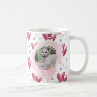 Niedliche Katzen-Tasse – Herzen & Sterne, anpassba Kaffeetasse