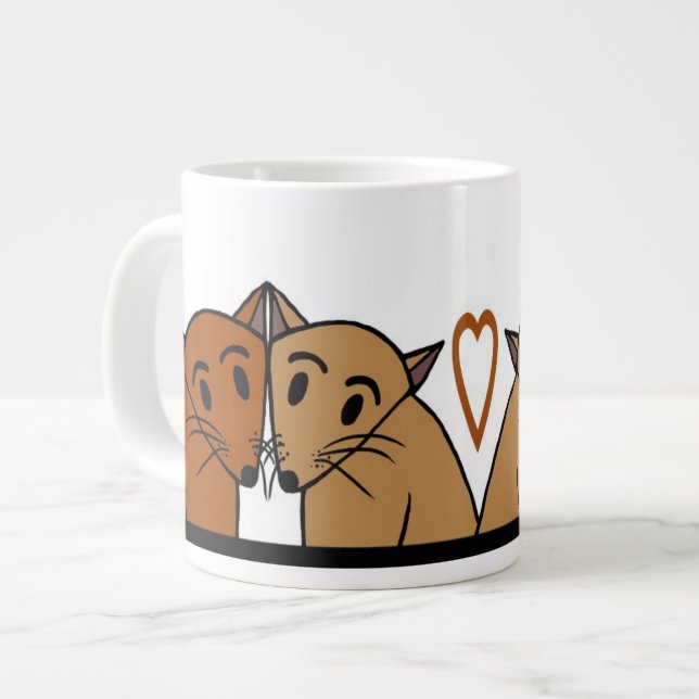 Niedliche Katzen-Tasse Jumbo-Tasse (Vorderseite Links)