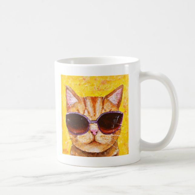 Niedliche Katzen-Tassen-lustige Katzen-Tasse Kaffeetasse (Rechts)