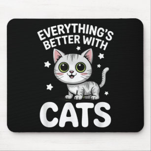 Niedliche Katzen Übererwachsene oder Kinder Jungen Mousepad