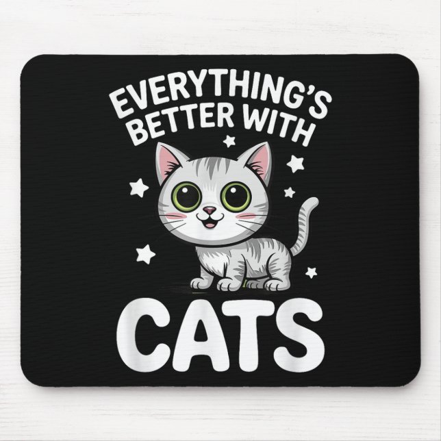 Niedliche Katzen Übererwachsene oder Kinder Jungen Mousepad (Vorne)