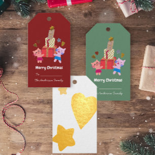 Niedliche Katzen und Geschenke Herzmuskelgrün Weih Geschenkanhänger