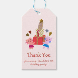 Niedliche Katzen und Geschenke| Rosa Geburtstagspa Geschenkanhänger