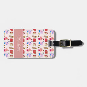 Niedliche Katzen und Geschenkmuster & Kinder Name Gepäckanhänger