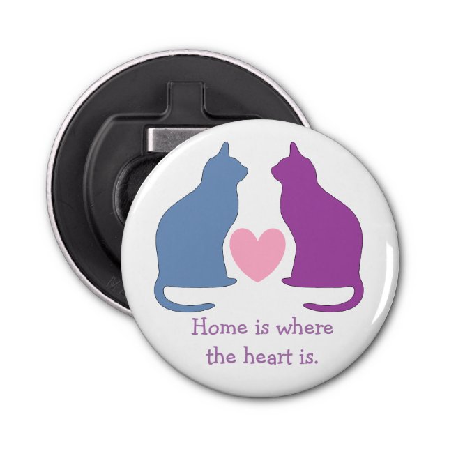 Niedliche Katzen und Herztext Flaschenöffner (Vorderseite)