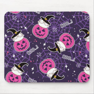 Niedliche Katzen und Kürbis Halloween-Muster Mousepad