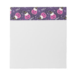 Niedliche Katzen und Kürbis Halloween-Muster Notizblock