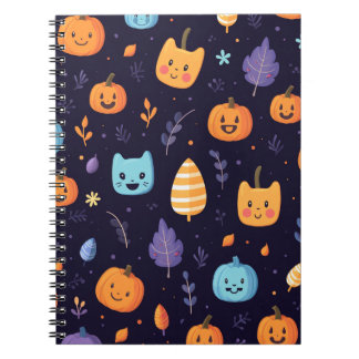 Niedliche Katzen und Pumpkins SpiralNotebook Notizblock