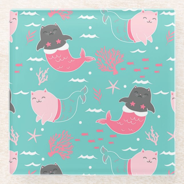 Niedliche Katzen Untersetzer (Vorderseite)