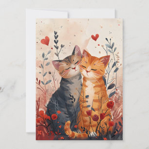 Niedliche Katzen Valentinstag Postkarte
