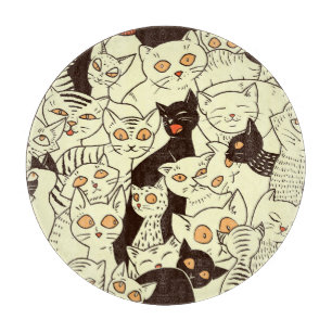 Niedliche Katzen Vintage-Wallpaper-Muster Schneidebrett