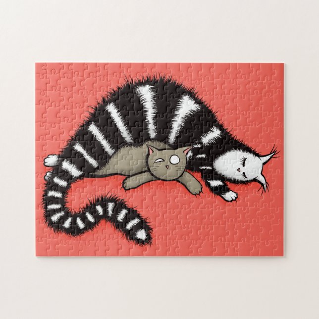 Niedliche Katzen von Mutter und Kind Puzzle (Horizontal)