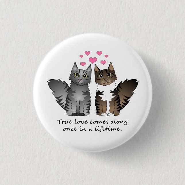 Niedliche Katzen - wahre Liebe Button (Vorderseite)