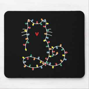 Niedliche Katzen Weihnachten Lichter frohe Catmas  Mousepad