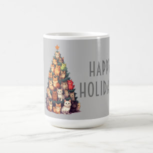 Niedliche Katzen Weihnachtsbaum Anpassbare Ferien Kaffeetasse