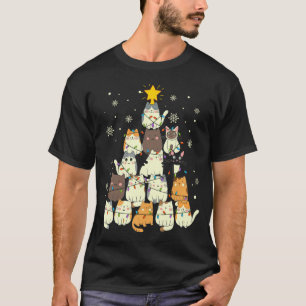 Niedliche Katzen Weihnachtsbaum Funny T-Shirt