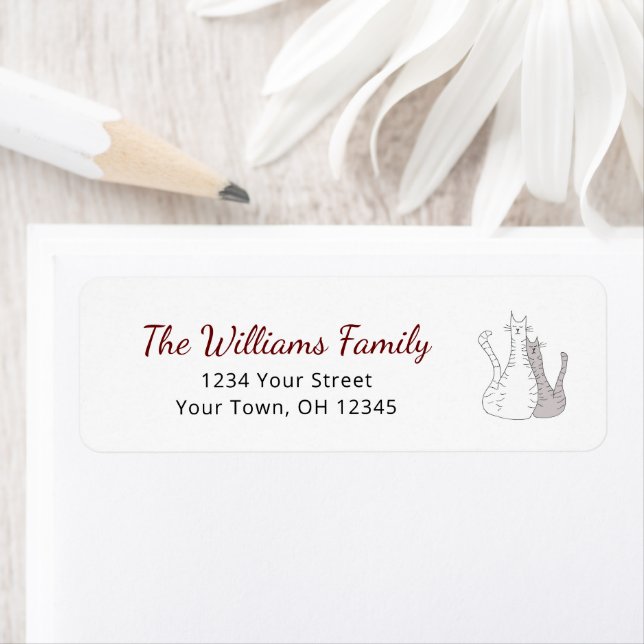 Niedliche Katzen Zeichnend Rücksendeadresse für fe (Insitu)