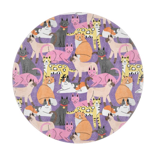 Niedliche Katzenaufteilung Schneidebrett (Vorderseite)