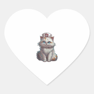 Niedliche Katzenbeschwerden. Nurday Special Cat Pf Herz-Aufkleber
